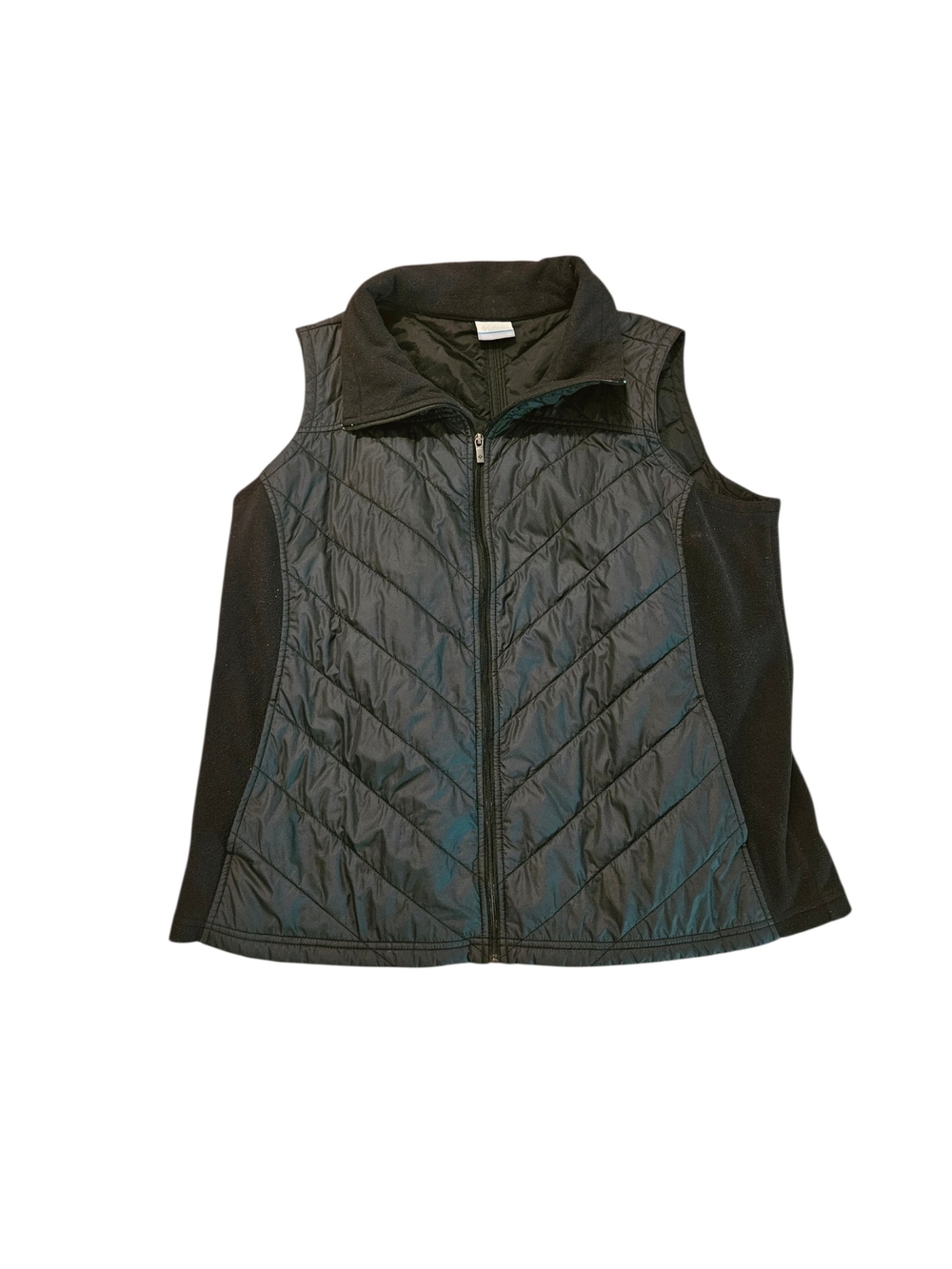 Columbia Black Quilted Hybrid Vest Sz 2X